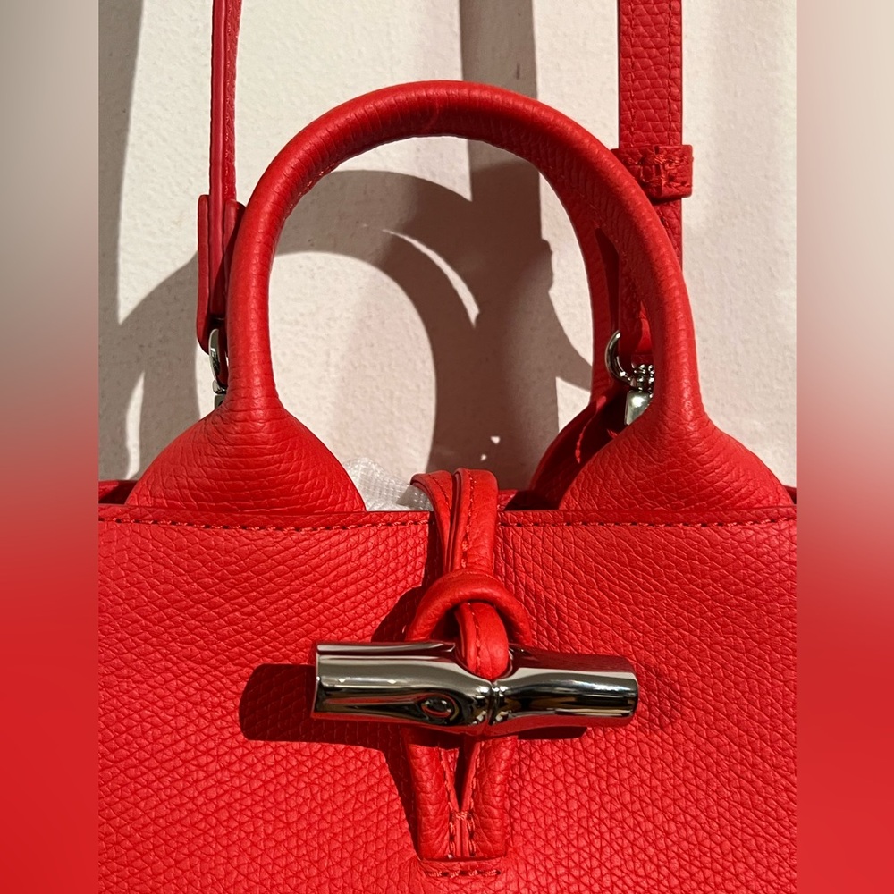Brand new! $690 Longchamp Le Roseau XS red leather bag - Picture 10 of 12